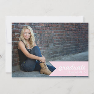Classic Pink Graduation Announcement - Invite
