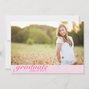 Classic Pink Graduation Announcement - Invite