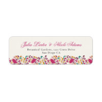 Classic Pink Green Yellow Floral Swan Bird Wedding