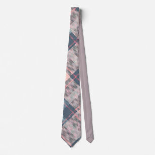 Classic Pink Grey Buffalo Plaid Pattern  Tie