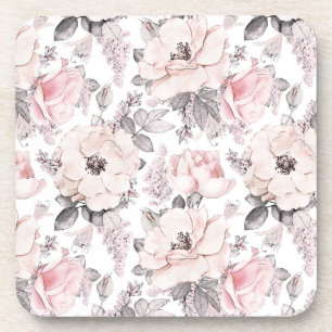 Classic Pink & Grey Pattern Coaster