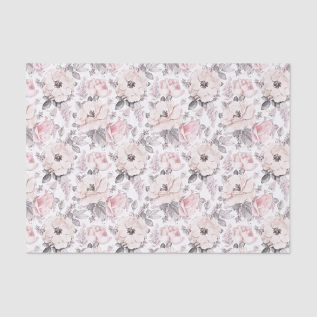 Classic Pink & Grey Pattern Tissue Paper (Front)