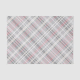 classic pink grey white plaid tissue paper