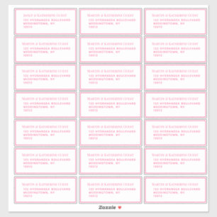 Classic Pink Guest Mailing Labels 21 Per Sheet