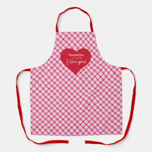 Classic Pink Hearts Apron Valentine I Love You Gif