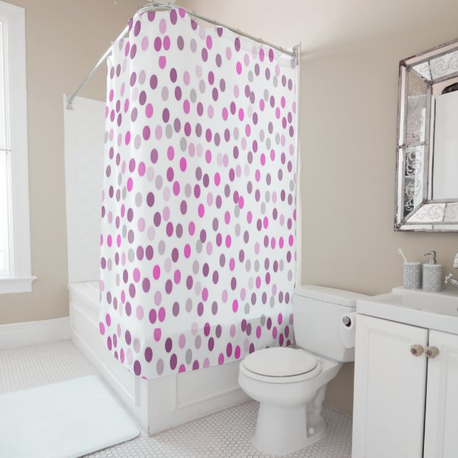 Classic Pink Polka Dots on White  (In Situ)