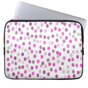 Classic Pink Polka Dots on White  Laptop Sleeve