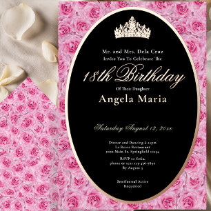 Classic Pink Roses 18th Birthday Debut Rose Gold