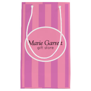 Classic Pink Stripes Custom Small Gift Bag