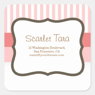 Classic Pink Stripes Label