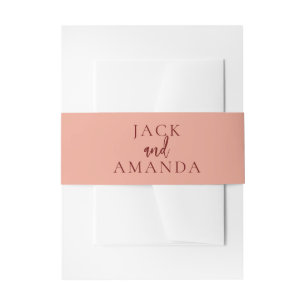 Classic Pink Wedding Invitation Belly Bands Band
