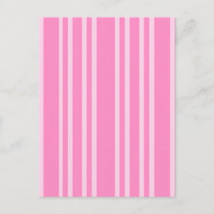 Classic Pink White Stripe Pattern Postcard