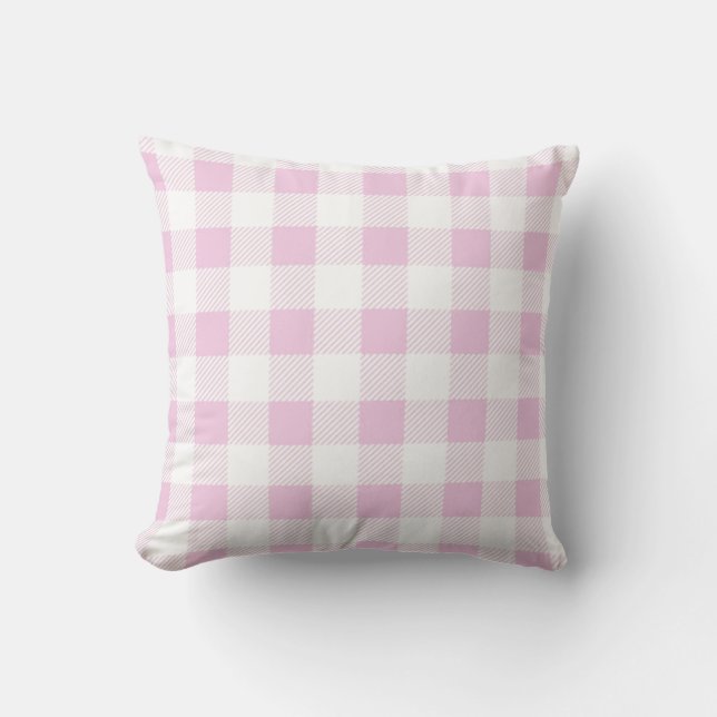 Classic pink white  throw pillow (Front)