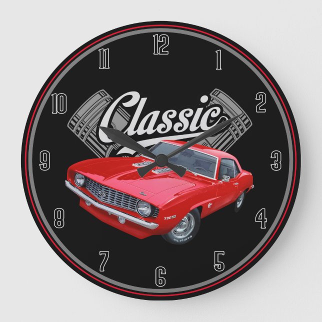 Classic Pistons and Camaro Large Clock (Front)