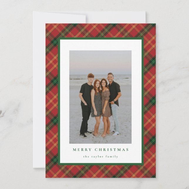 Classic Plaid Christmas Card (Front)