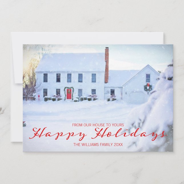 Classic Plaid Christmas Happy Holidays Photo Card (Front)