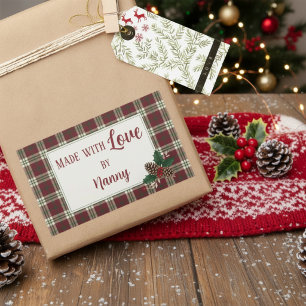 Classic Plaid Christmas Made with love by Sticker