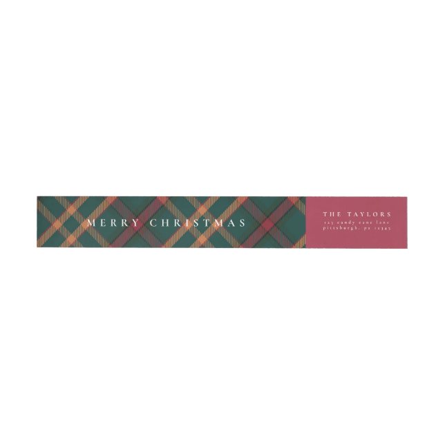 Classic Plaid Christmas Wrap Around Address Label (Individual)