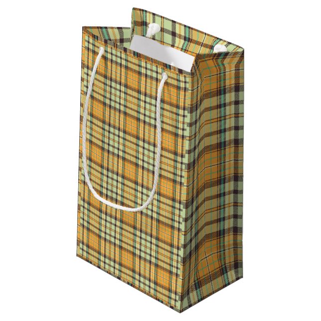 Classic plaid design small gift bag (Back Angled)