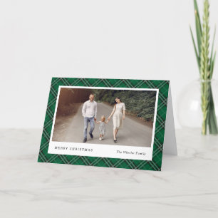 Classic Plaid Editable Color Holiday Carte photo