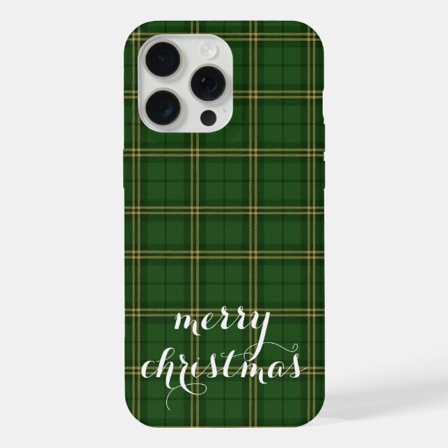 Classic Plaid Merry Christmas Festive -  iPhone Case (Back)