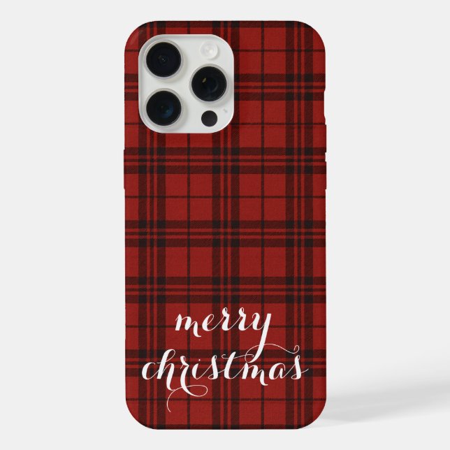 Classic Plaid Merry Christmas Festive -  iPhone Case (Back)