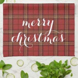 Classic Plaid Merry Christmas Festive - Kitchen Towel