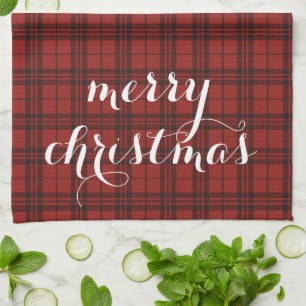 Classic Plaid Merry Christmas Festive - Kitchen Towel