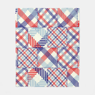 Classic Plaid Patchwork: Squares Pattern Fleece Blanket