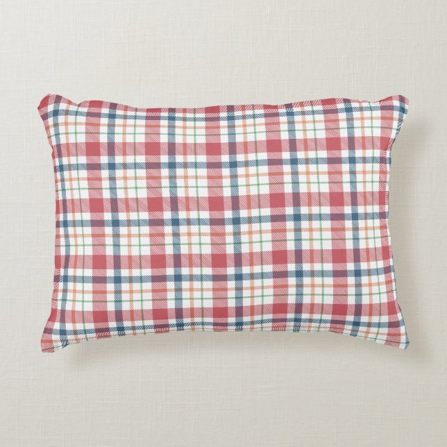 Classic Plaid Pattern Accent Pillow (Front)