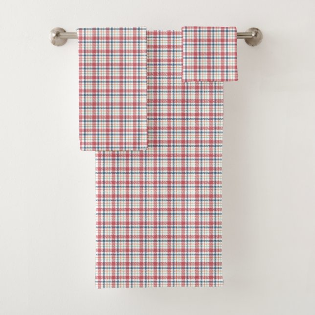 Classic Plaid Pattern Bath Towel Set (Insitu)
