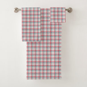 Classic Plaid Pattern Bath Towel Set