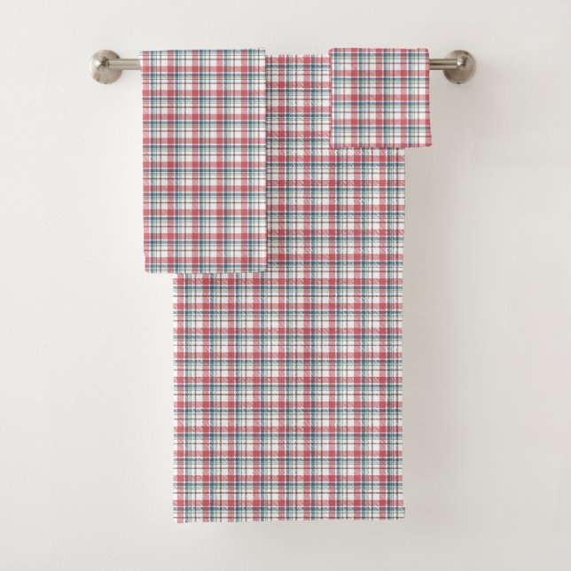 Classic Plaid Pattern Bath Towel Set (Insitu)