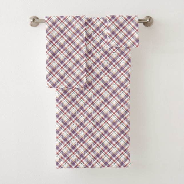 Classic Plaid Pattern Bath Towel Set (Insitu)
