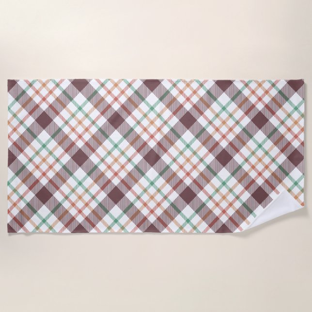 Classic Plaid Pattern Beach Towel (Front)