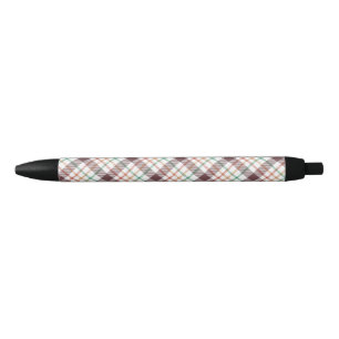 Classic Plaid Pattern Black Ink Pen