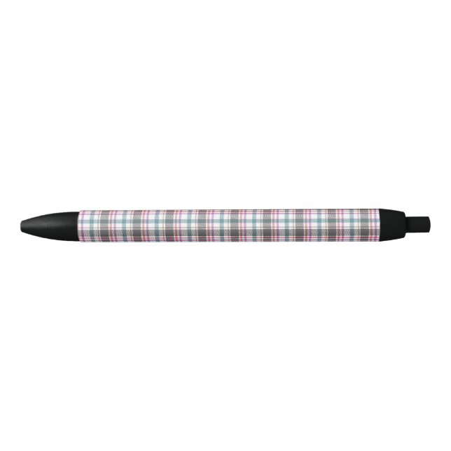 Classic Plaid Pattern Black Ink Pen (Front)
