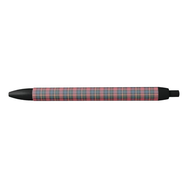 Classic Plaid Pattern Black Ink Pen (Front)