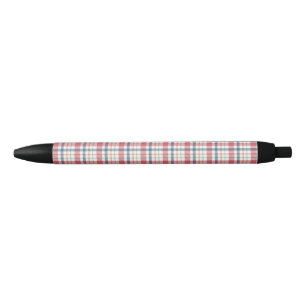 Classic Plaid Pattern Black Ink Pen
