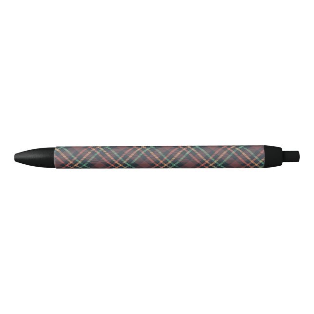 Classic Plaid Pattern Black Ink Pen (Front)