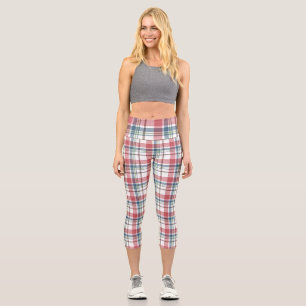 Classic Plaid Pattern Capri Leggings