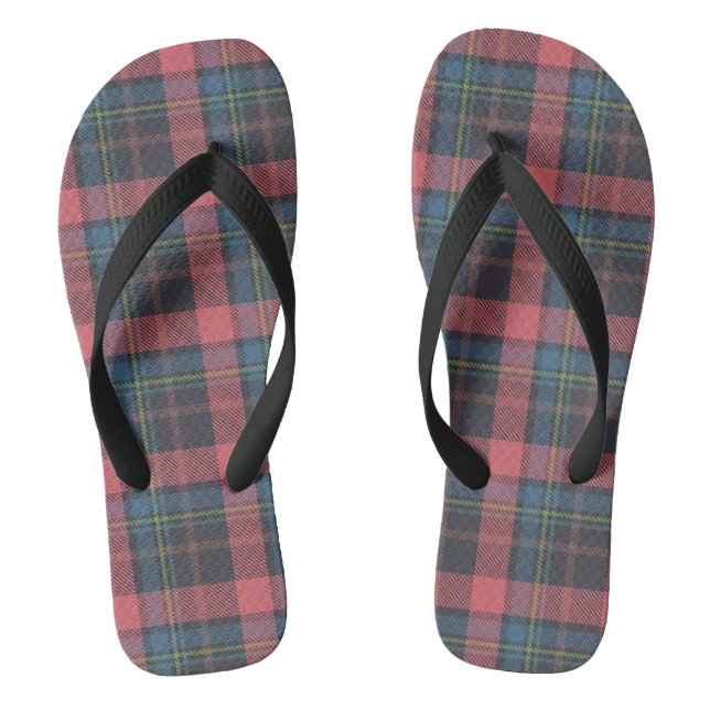 Classic Plaid Pattern Flip Flops (Footbed)