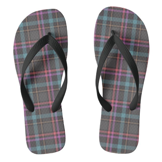 Classic Plaid Pattern Flip Flops (Footbed)