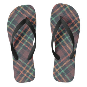 Classic Plaid Pattern Flip Flops