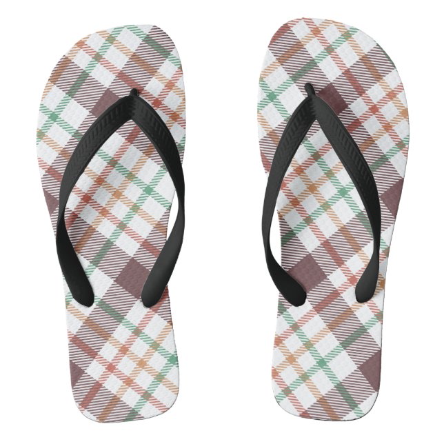 Classic Plaid Pattern Flip Flops (Footbed)
