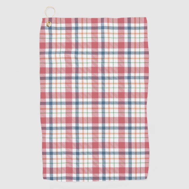 Classic Plaid Pattern Golf Towel (Front)