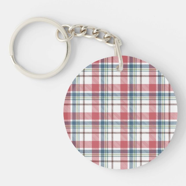 Classic Plaid Pattern Keychain (Front)
