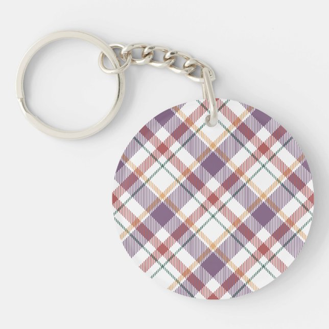 Classic Plaid Pattern Keychain (Front)