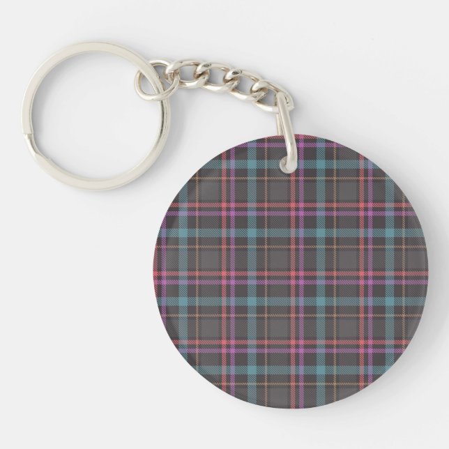 Classic Plaid Pattern Keychain (Front)