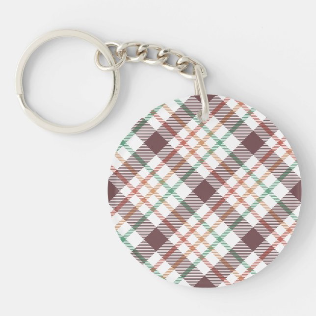 Classic Plaid Pattern Keychain (Front)